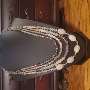Beaded tiered necklace approximately 18"